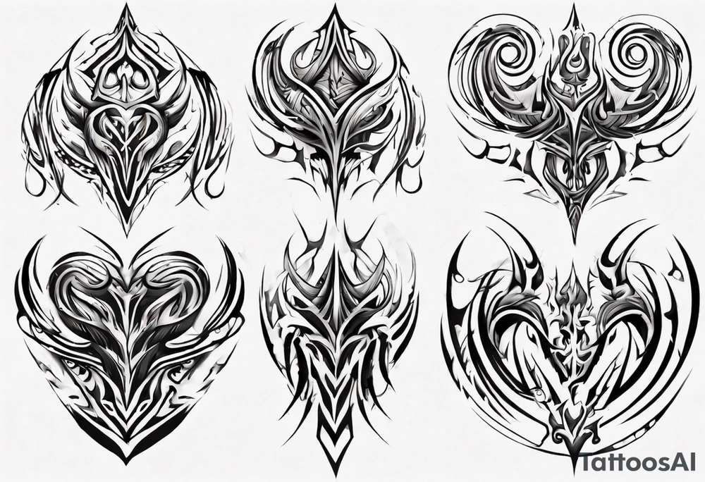 Spiral tribal pectoral muscle tattoo idea