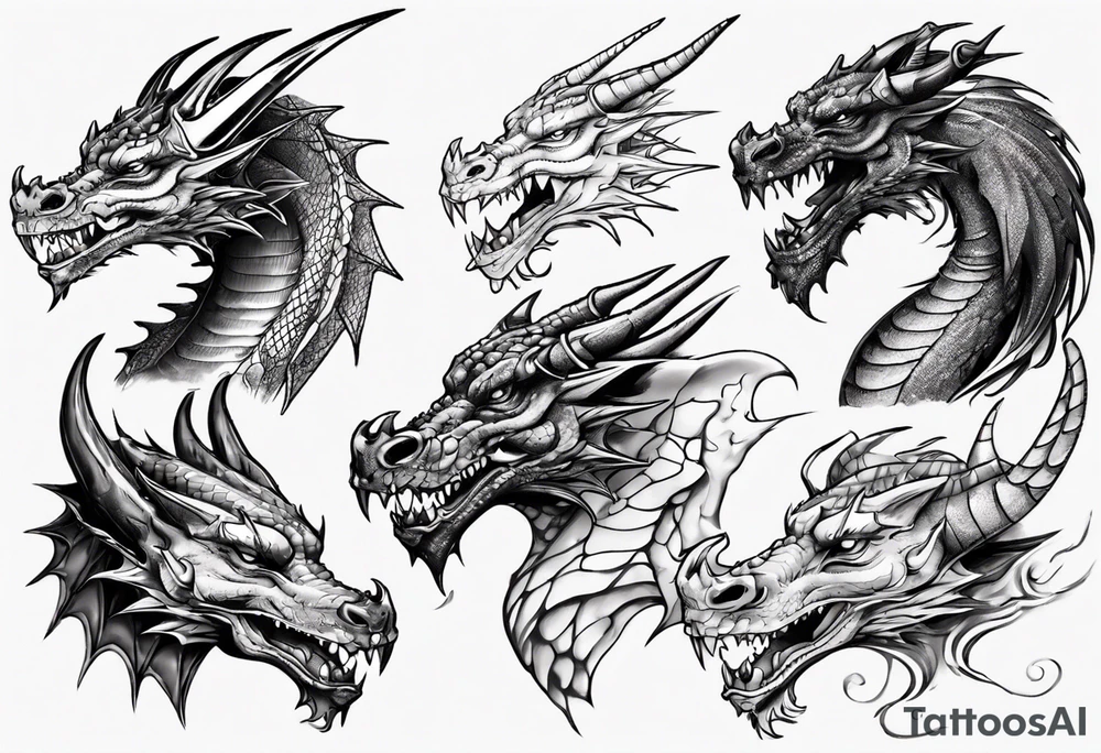 dragon head tattoo idea