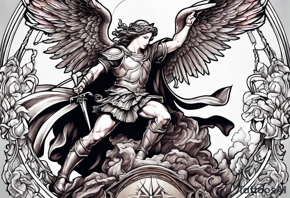 Michael the Archangel killing Satan tattoo idea