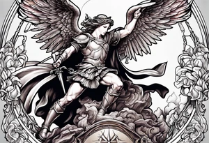 Michael the Archangel killing Satan tattoo idea