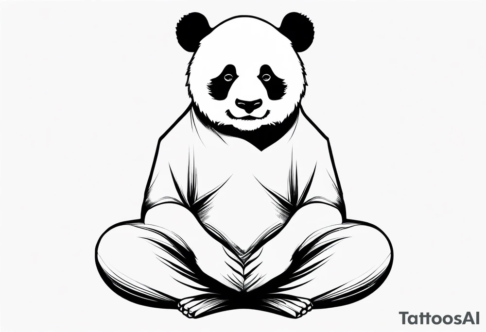 Panda in Yoga Pose tattoo idea