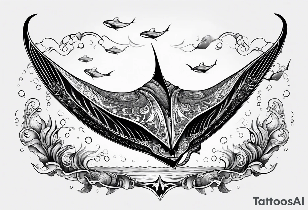 Manta ray 
swimming tattoo idea