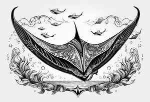 Manta ray 
swimming tattoo idea
