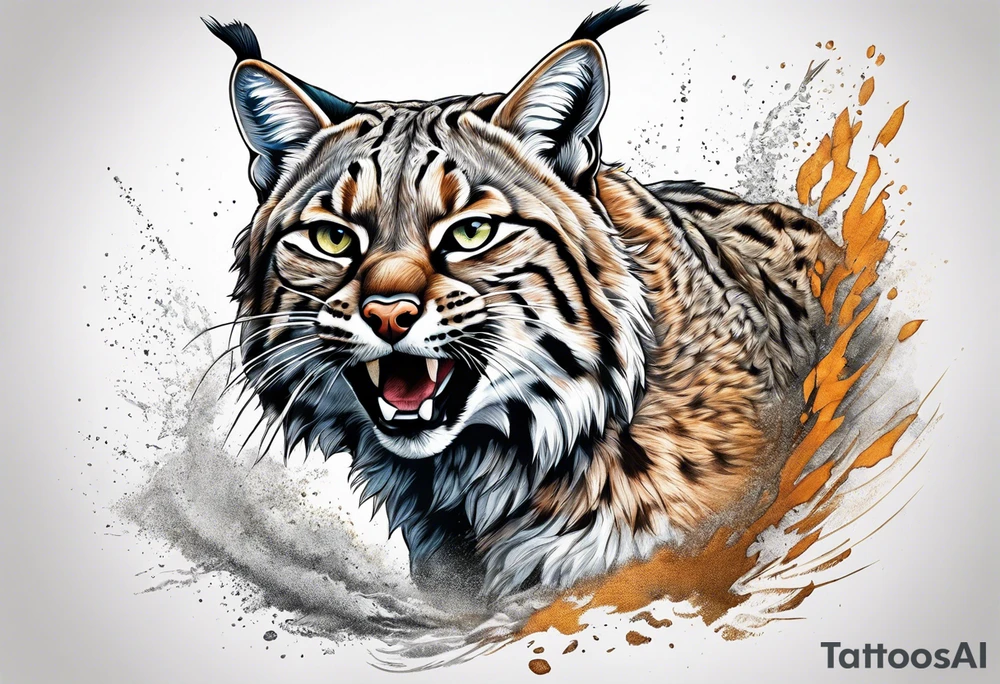 Bobcat running tattoo idea