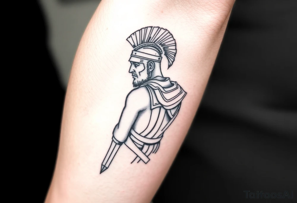 Imaginez le Colisé  en arrière-plan  un gladiateur romain tattoo idea