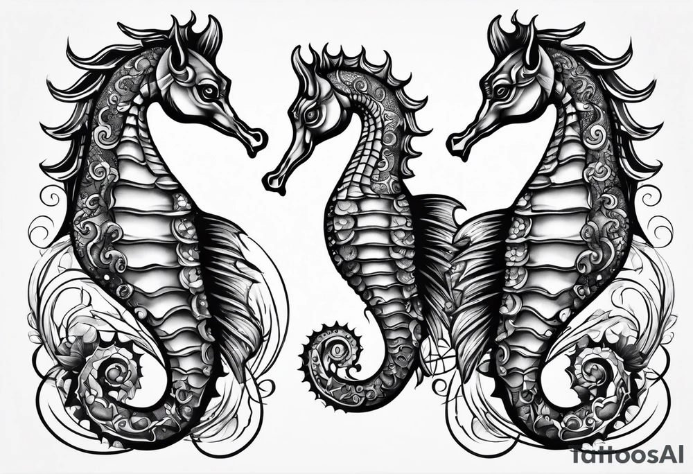 Seahorse shoulder tattoo idea