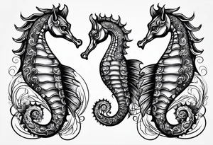 Seahorse shoulder tattoo idea