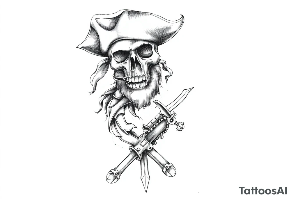 pirate theme sleeve tattoo idea