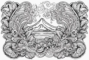 Hawaiian islands paisley tattoo idea