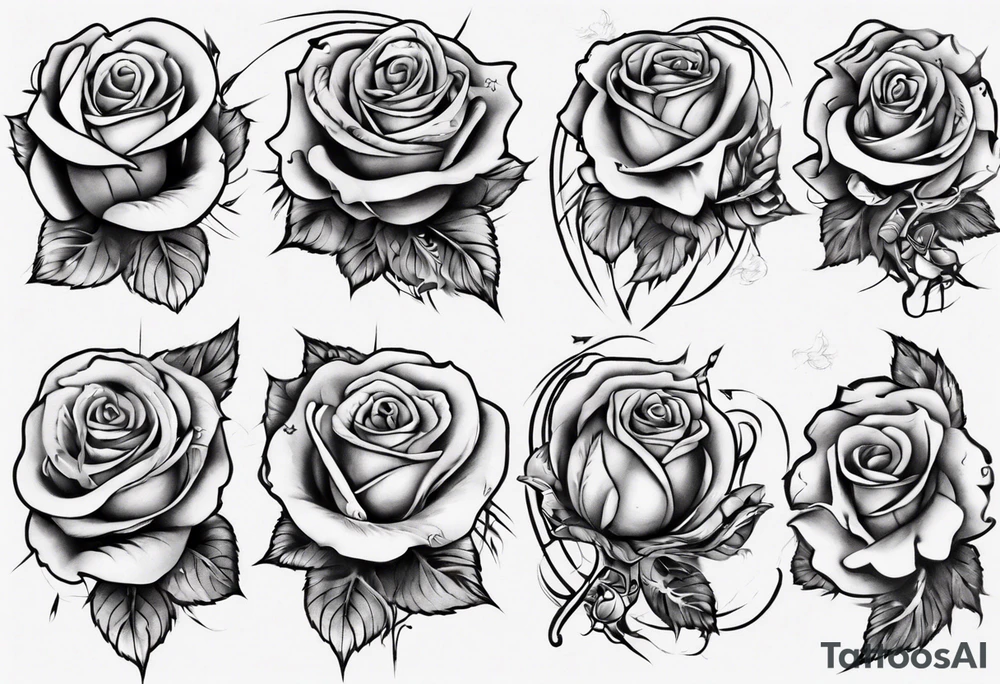 dancing on a rose tattoo idea