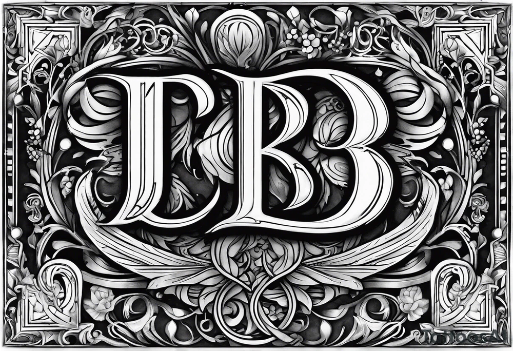 Cool image of initials “Dgb 3” tattoo idea