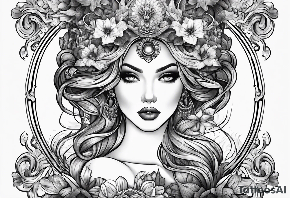 Siren, sexy, powerful, curvy tattoo idea