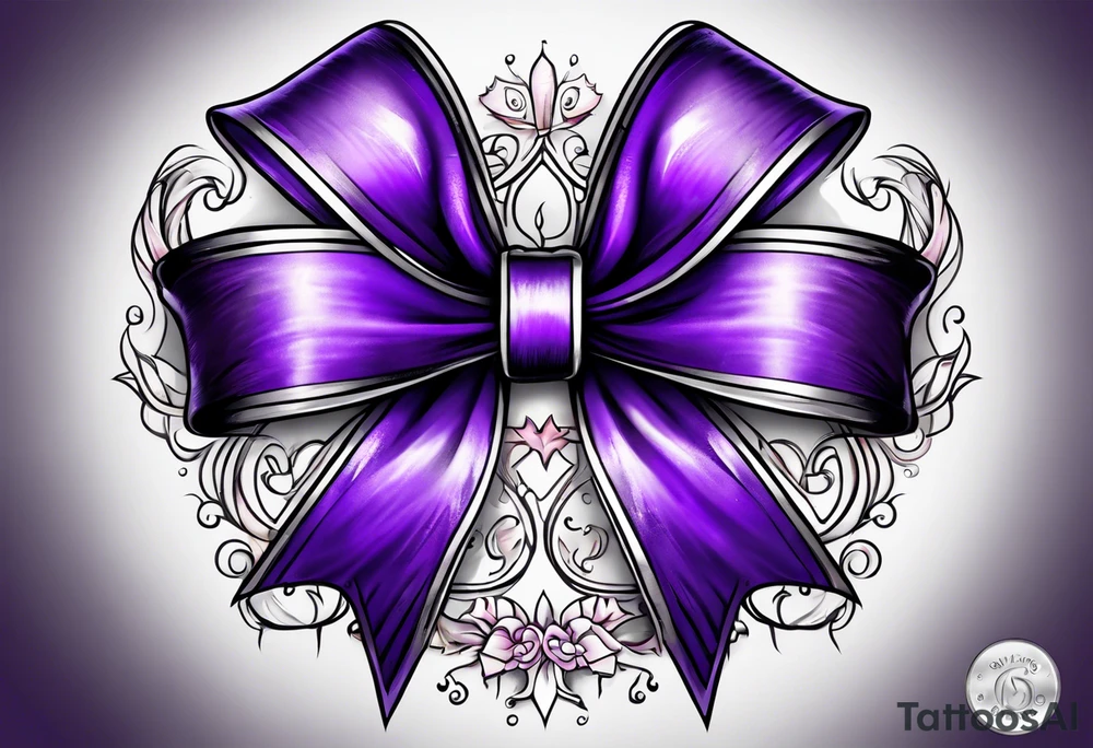 Purple cancer ribbon tattoo idea