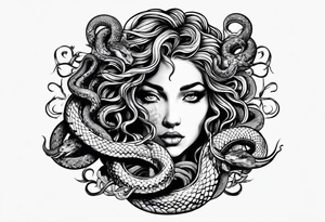 beautiful but mysterious medusa with the snakes clearly showing tattoo idea