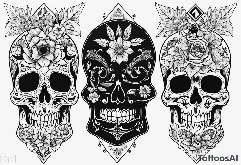 Memento mori sleeve tattoo design tattoo idea