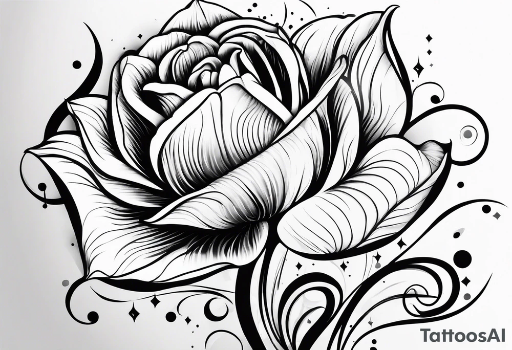 Sketched tulip with a music note tattoo idea
