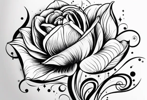 Sketched tulip with a music note tattoo idea