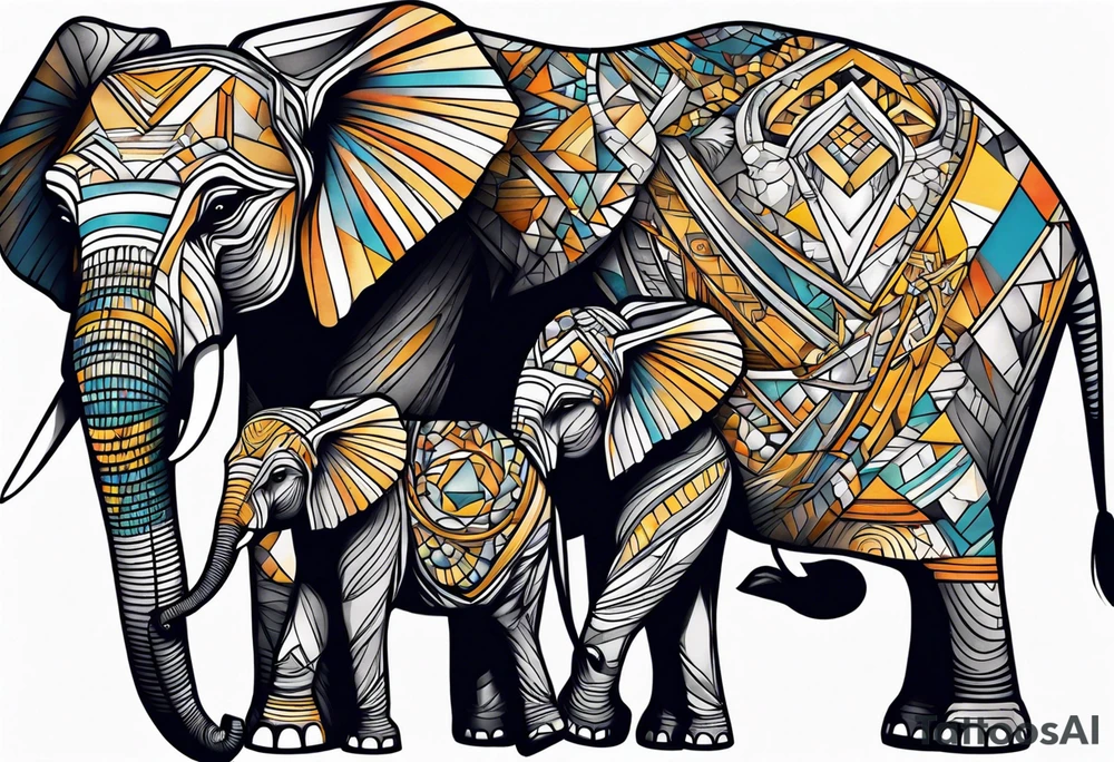 Elephant family tattoo idea