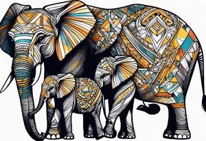 Elephant family tattoo idea