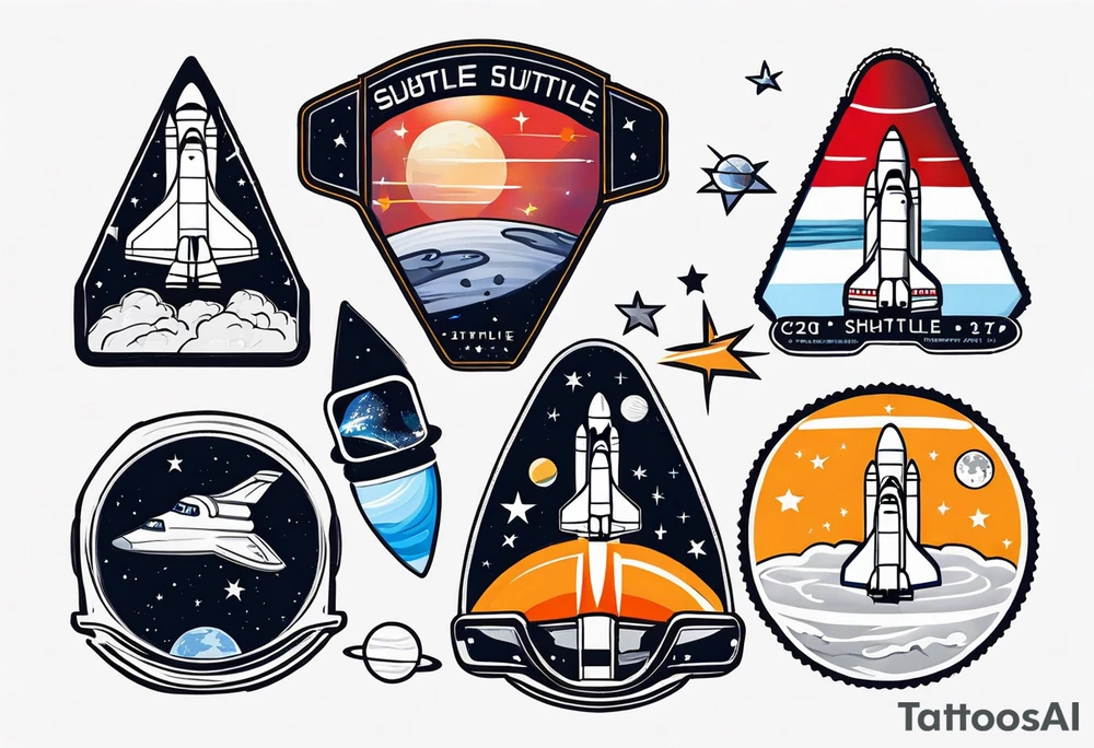 space shuttle mission patches stacked together tattoo idea
