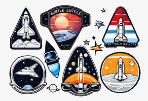 space shuttle mission patches stacked together tattoo idea