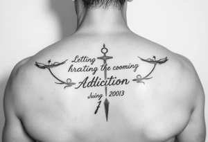 Letting go of the past, overcoming addiction, healing, moving forward tattoo idea