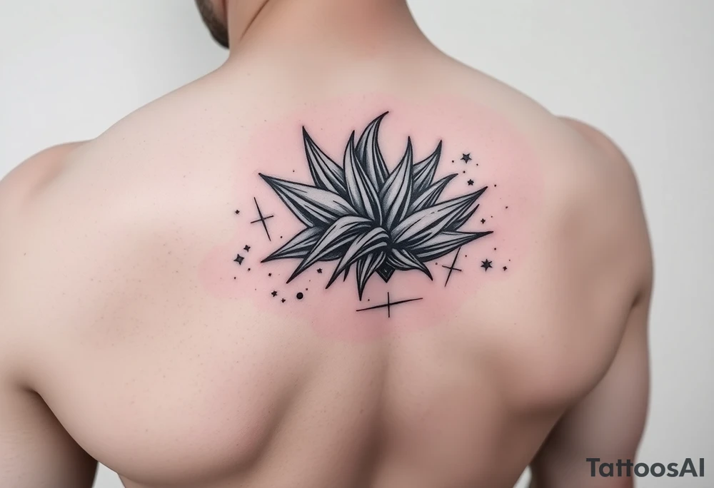 legendary dragonball z scene with energy aura and power effects tattoo idea