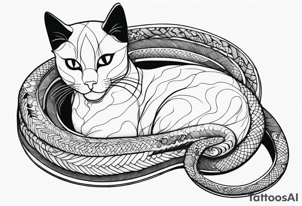 Cat and snake tattoo idea