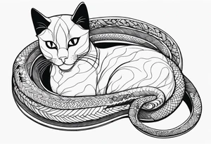 Cat and snake tattoo idea