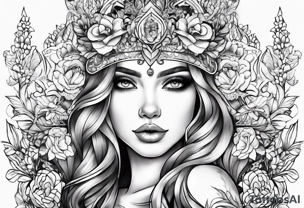 Girly fine line tattoo idea