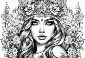 Girly fine line tattoo idea