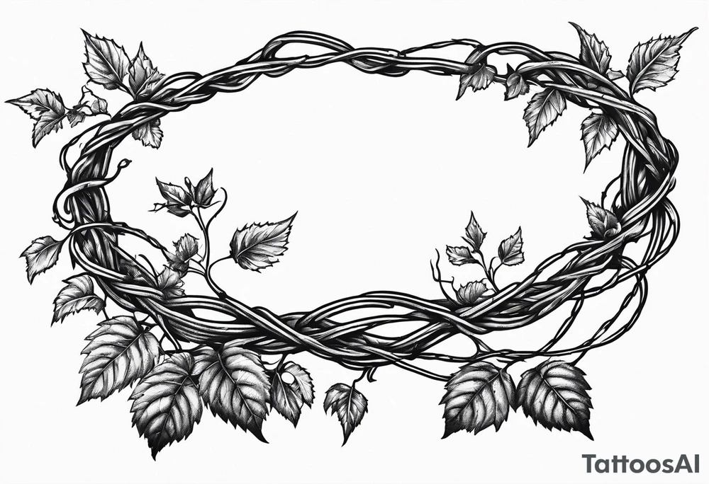 Barbed wire with poison oak vine wrapped  around it for a spine tatto tattoo idea