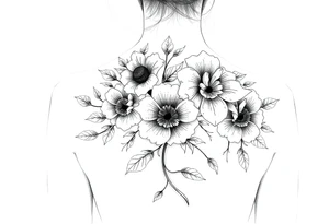 Flowers on your full back woman tattoo idea