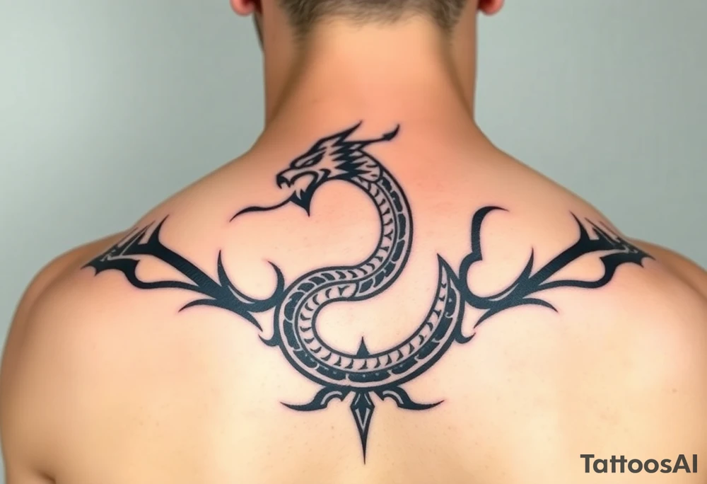 Mythical serpent tattoo idea