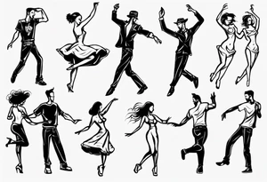 Dancing guy and girl tattoo idea