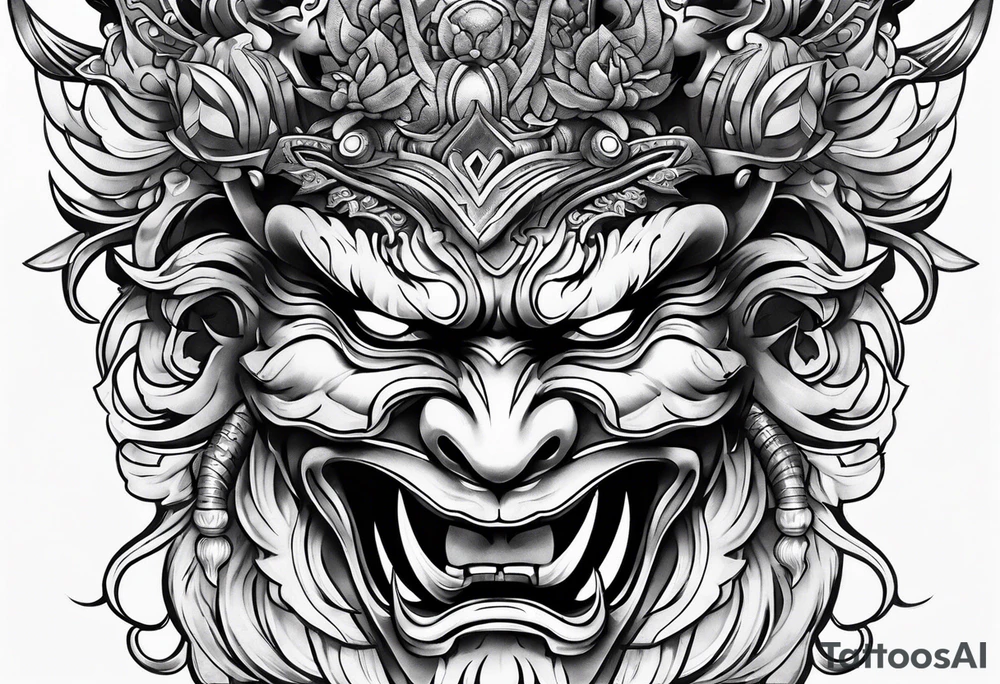 oni mask tattoo idea