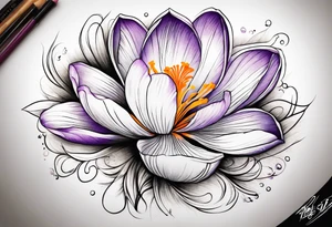 crocus flower design tattoo idea