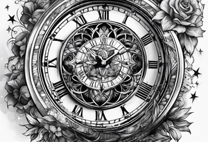 A clock in the cosmos tattoo idea