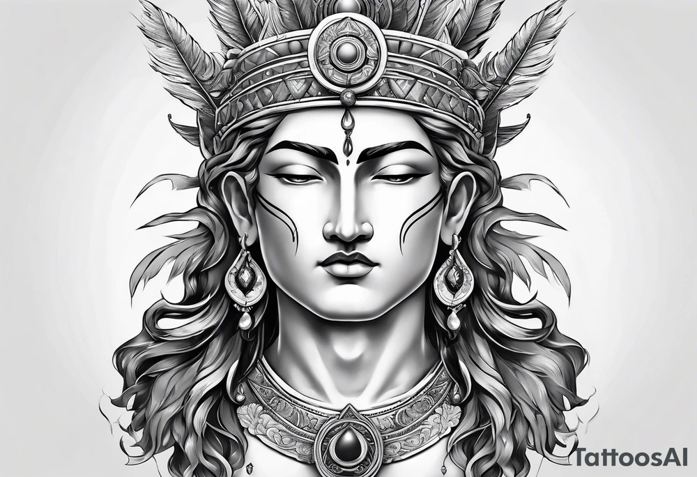 apollo
god of the sun
with his bow
upper body tattoo idea