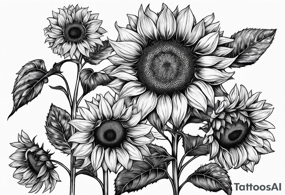 Sunflower for a male tattoo idea