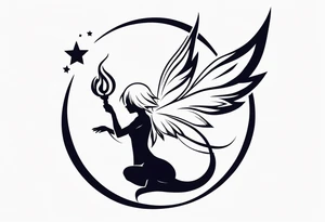 A fairy with a tail inspired by the Fairy Tail anime guild logo tattoo idea