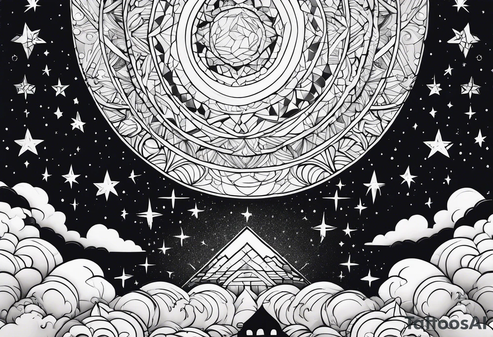Starry Sky Fantasy tattoo idea