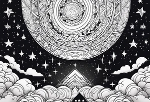 Starry Sky Fantasy tattoo idea