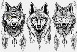 two wolves dancing tattoo idea