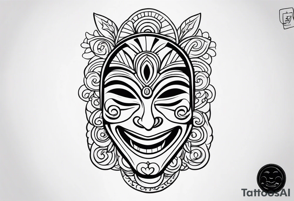 Laughing mask Mexican style tattoo idea