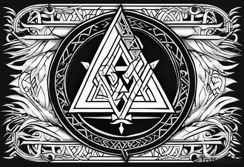Valhalla shield sword valknut tattoo idea