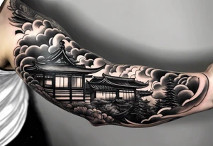 Japanese theme on forearm for men and money with ace card tattoo idea