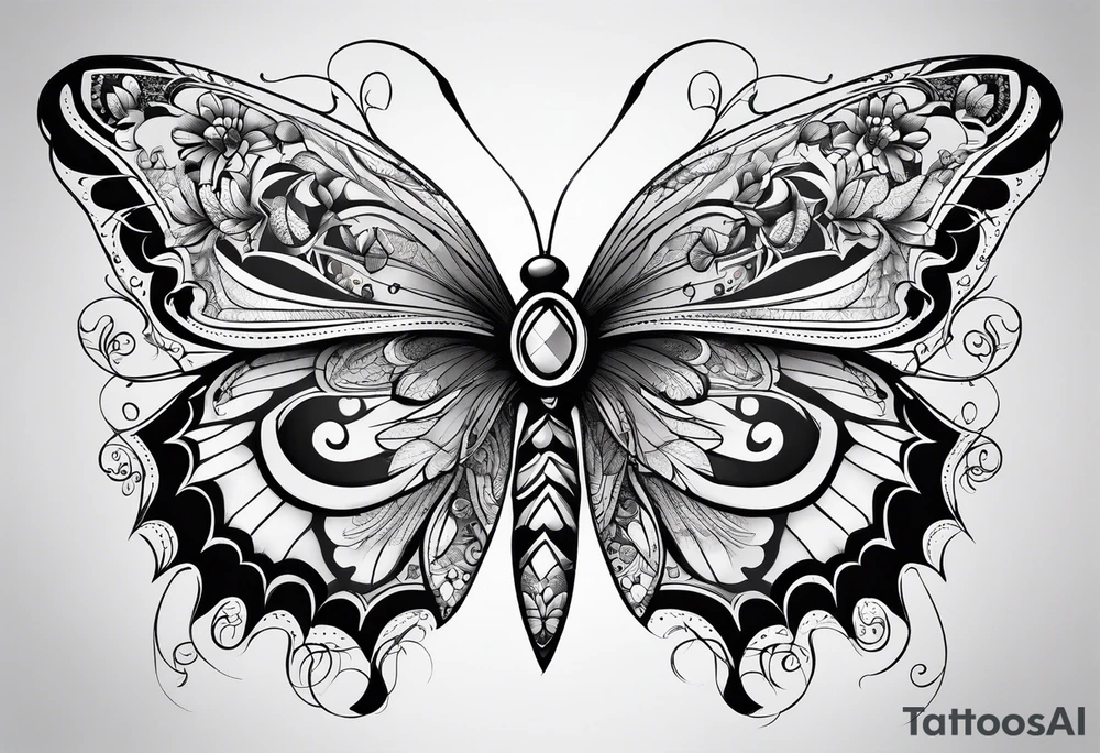 Traditional butterflies tattoo idea