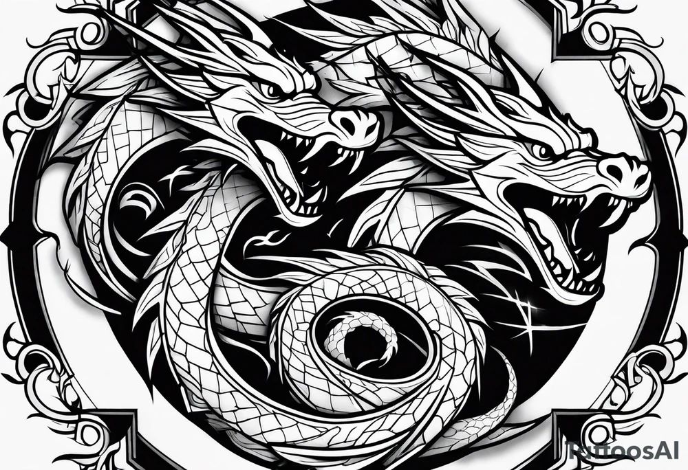roaring dragons tattoo idea