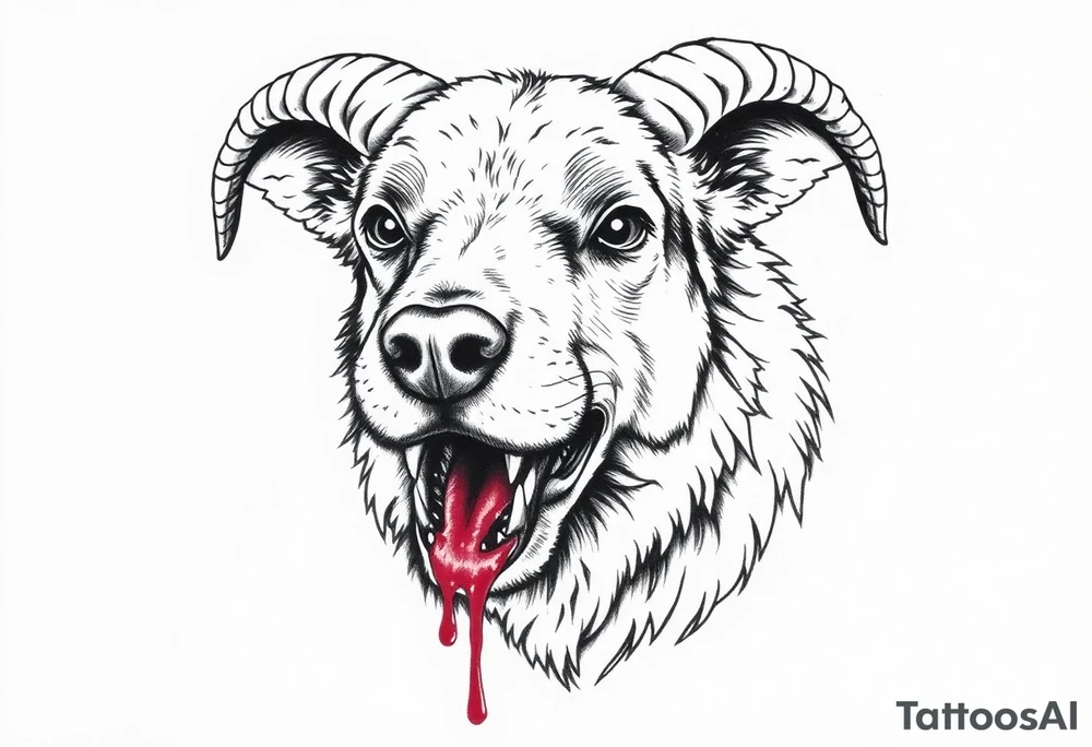 sheepdog with a bloody mouth. tattoo idea